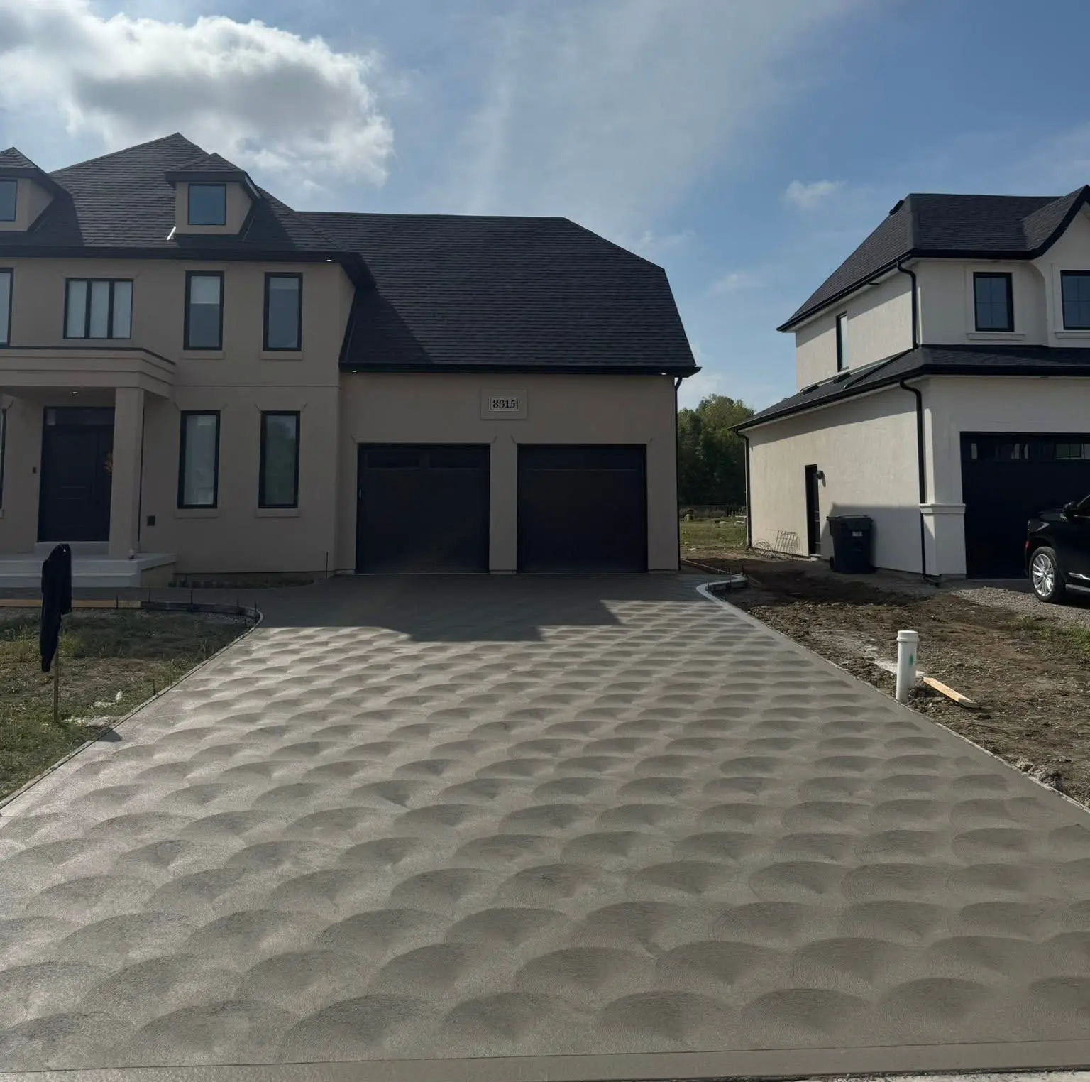 Concrete driveway with rosette finish in Windsor
