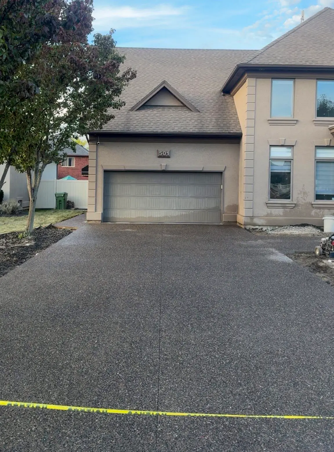 Exposed aggregate finish concrete driveway in Windsor